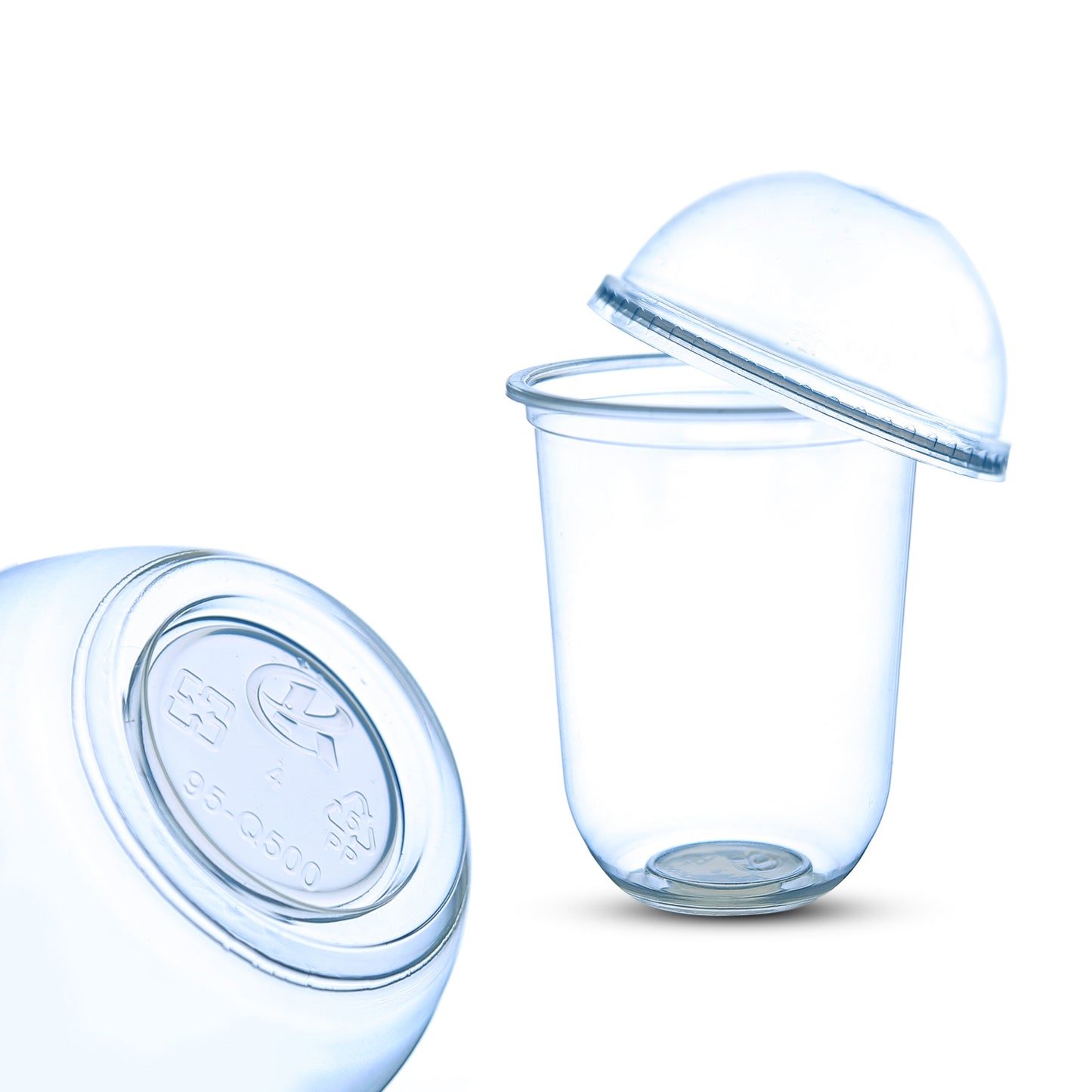 500ML/16oz U Shape Milkshake Cup & Desert cup With Lids