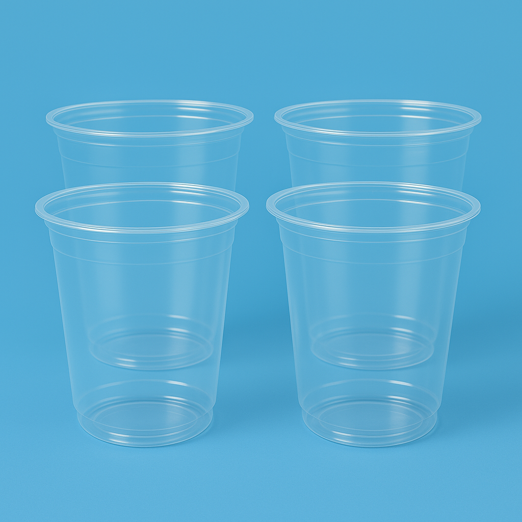 500ml Flat Plastic Cups for Bubble Tea and Smoothies (1000pcs) - Pack Bubbles UK