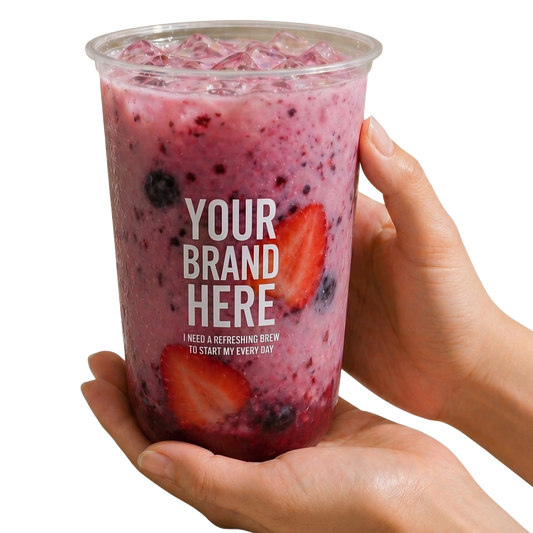 95mm 700ml U-Shape Cup Customized | 1000 Pcs Set | Easily Fit Dome Lids PP Plastic