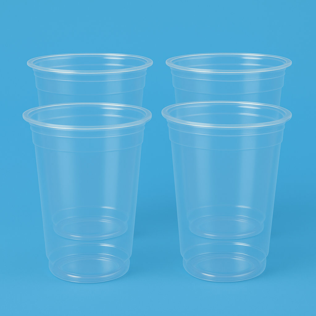 700ml Flat Plastic Cups for Bubble Tea and Smoothies (1000pcs) - Pack Bubbles UK