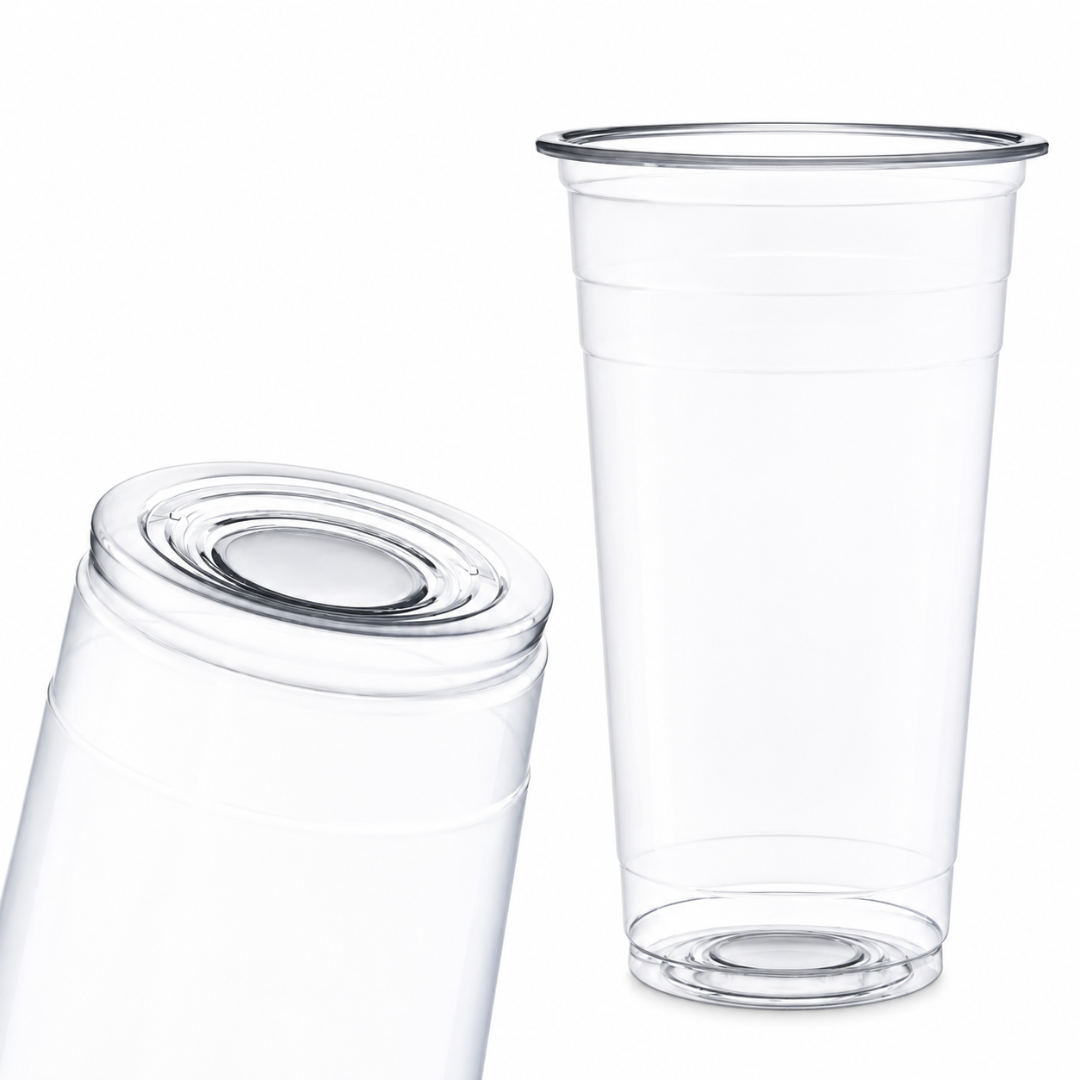 95mm 700ml 20oz PP Plastic Milkshake and dessert Cup with Dome Lid | Pack of 1000pcs