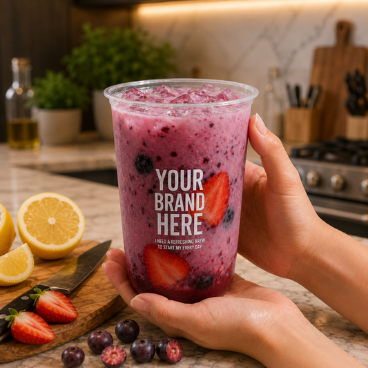 95mm 700ml U-Shape Cup Customized | 1000 Pcs Set | Easily Fit Dome Lids PP Plastic