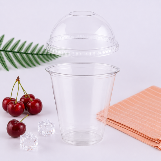 95mm Dome Lids for Bubble Tea and Smoothie Cups (1000pcs) - Designed with Straw Hole