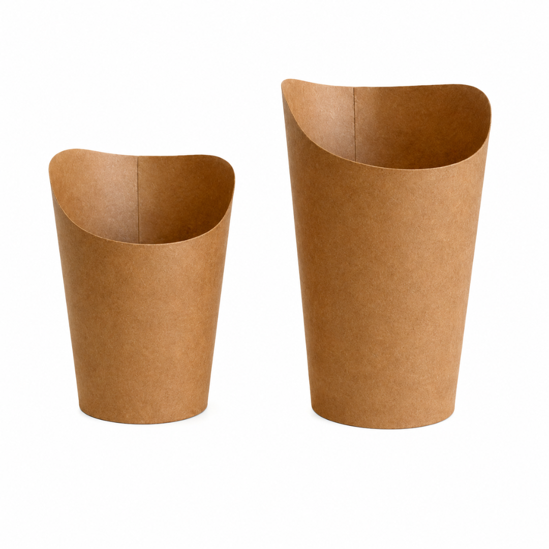 500ml/16oz Round Kraft Brown Chip/Waffle Scoop Cups 100Pcs Pack