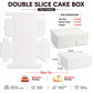 DOUBLE SLICE WHITE PLAIN CAKE BOX 6X4X3 INCH FLAT FOLD ONE SIDE LAMINATED