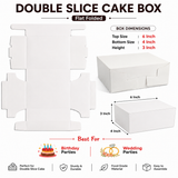 DOUBLE SLICE WHITE PLAIN CAKE BOX 6X4X3 INCH FLAT FOLD ONE SIDE LAMINATED