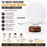 10 INCH ROUND CAKE BASE BOARD ONE SIDE LAMINATED