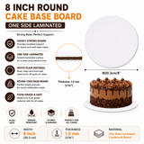 8 INCH ROUND CAKE BASE BOARD ONE SIDE LAMINATED
