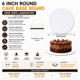 6 INCH ROUND CAKE BASE BOARD ONE SIDE LAMINATED
