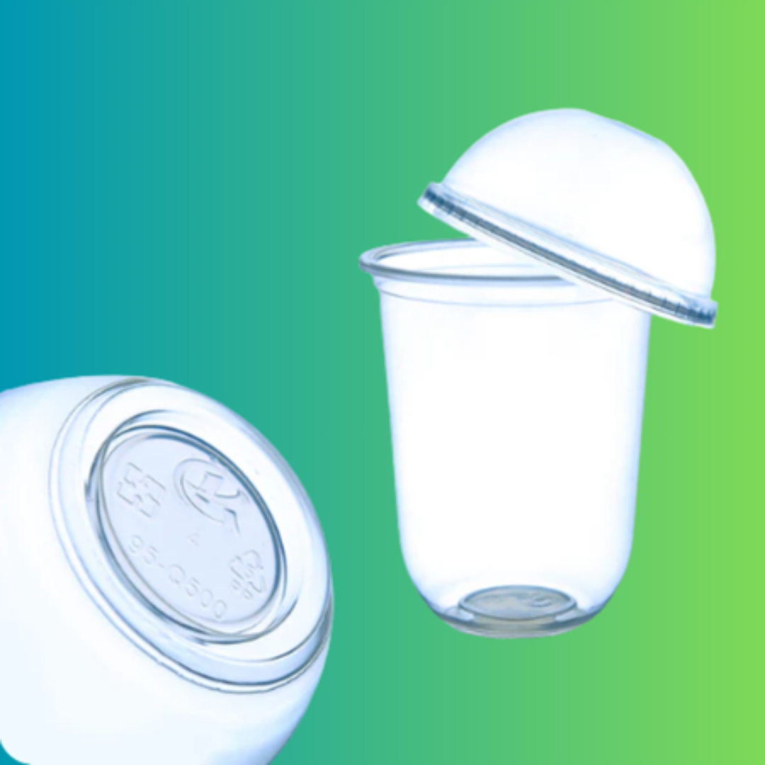 95mm 500ml U-Shape Chubby Bubble Tea Cups 1000pcs Round Bottom Cups Pack