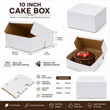 10 INCH WHITE PLAIN CAKE BOX 10X10X5 INCH FLAT FOLD ONE SIDE LAMINATED
