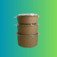 1000ml (32oz) Kraft Food Bowls with Lids – 600 Pack Eco-Friendly Takeaway Containers