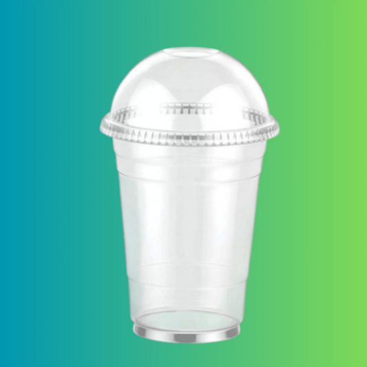 95mm 360ml 12oz Flat Bottom Milkshake Cup & Dessert Cup with Lids