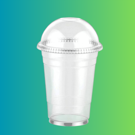 360ML/12oz Flat Bottom Milkshake Cup & Desert cup With Lids