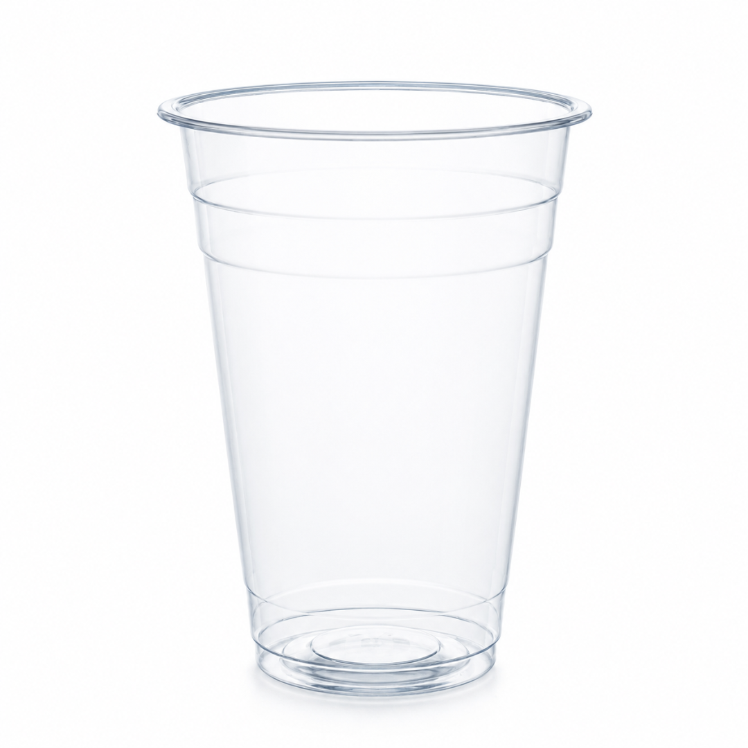 95mm 500ml Flat Plastic Cups Chubby Bubble Tea Cups 1000pcs Round Bottom Takeaway Cups Pack