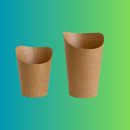 360ml/12oz Round Kraft Brown Chip/Waffle Scoop Cups 100Pcs Pack