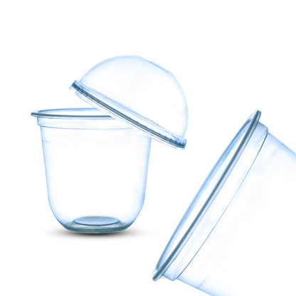 360ML/12oz U Shape Milkshake Cup & Desert cup With Lids