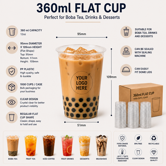 360ml Flat Cup Customized