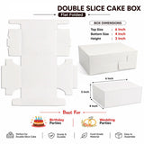 DOUBLE SLICE WHITE PLAIN CAKE BOX 6X4X3 INCH FLAT FOLD ONE SIDE LAMINATED