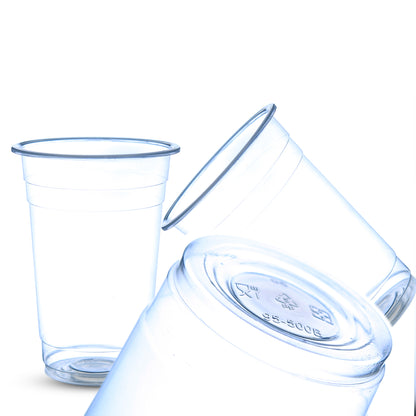500ML/16oz Flat Bottom Milkshake Cup & Desert cup With Lids