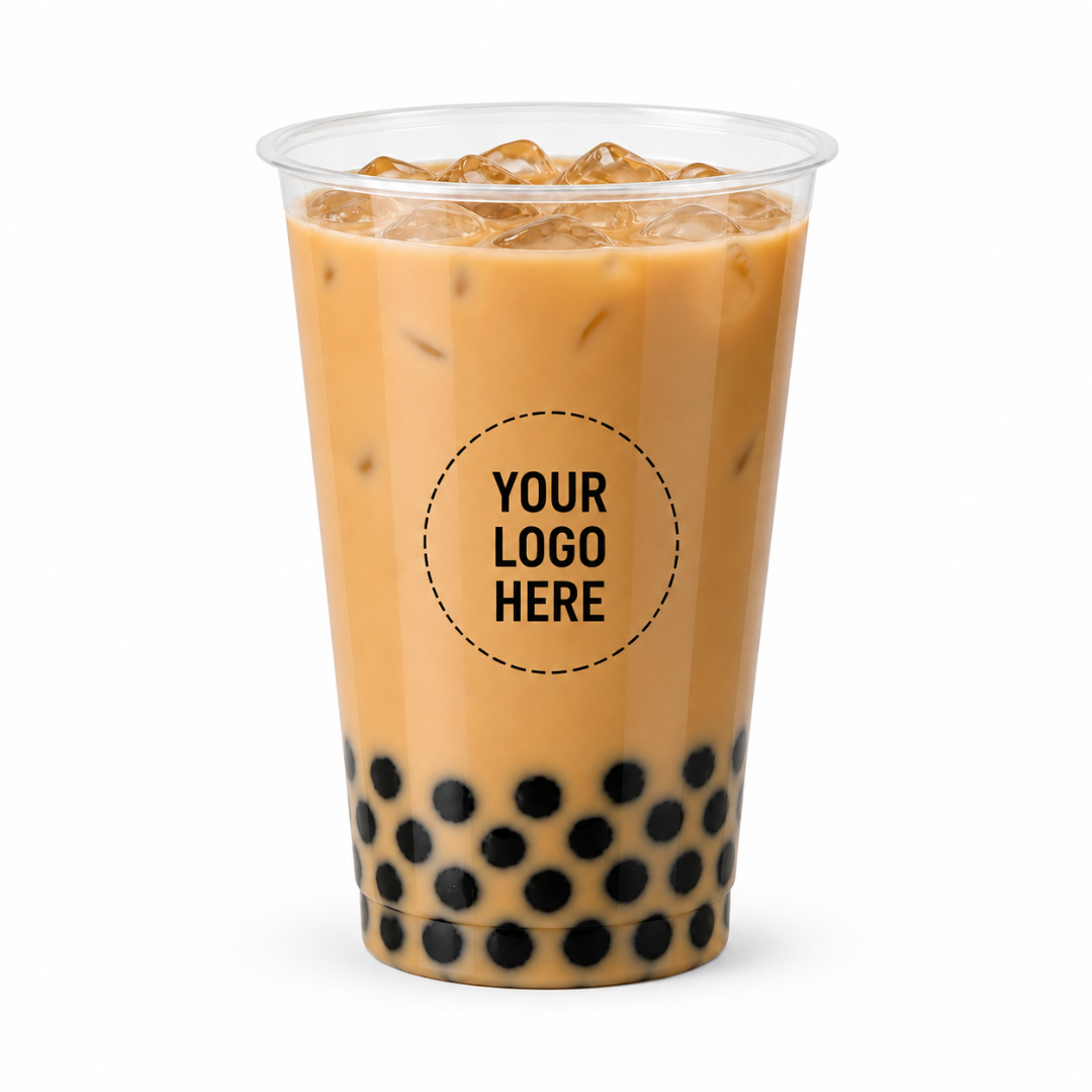 95mm 500ml Flat Plastic Cup Customized – 1000 Cups for Desserts & Cold Drinks