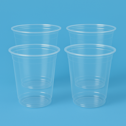 500ml Flat Plastic Cups for Bubble Tea and Smoothies (1000pcs) - Pack Bubbles UK