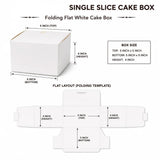 SINGLE SLICE WHITE PLAIN CAKE BOX 5X5X4 INCH FLAT FOLD ONE SIDE LAMINATED
