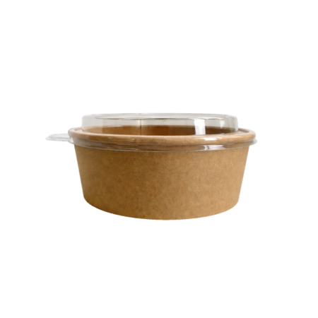 500ml (16oz) Kraft Food Bowls with Lids – 600 Pack Eco-Friendly Takeaway Containers