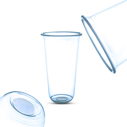 700ml U-Shape Milkshake and Dessert Cups with Lids (20oz) - Pack Bubbles UK