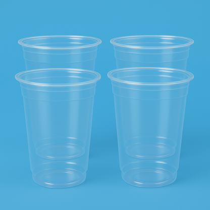 700ml Flat Plastic Cups for Bubble Tea and Smoothies (1000pcs) - Pack Bubbles UK