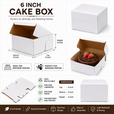 6 INCH WHITE PLAIN CAKE BOX 6X6X4 INCH FLAT FOLD ONE SIDE LAMINATED