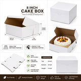 8 INCH WHITE PLAIN CAKE BOX 8X8X5 INCH FLAT FOLD ONE SIDE LAMINATED