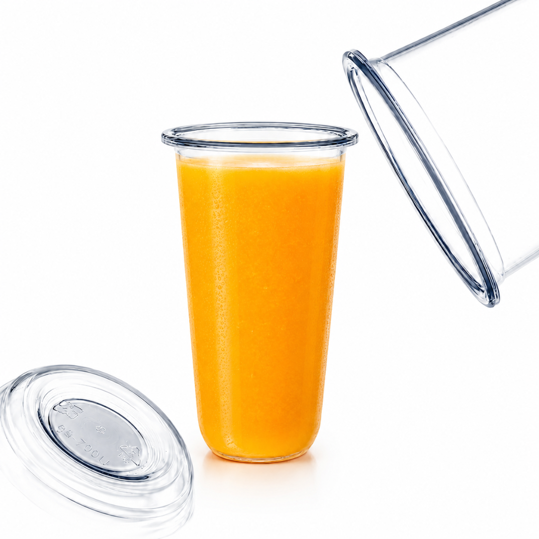 95mm 700ml U-Shape Chubby Bubble Tea Cups 1000pcs Round Bottom Takeaway Cups Pack