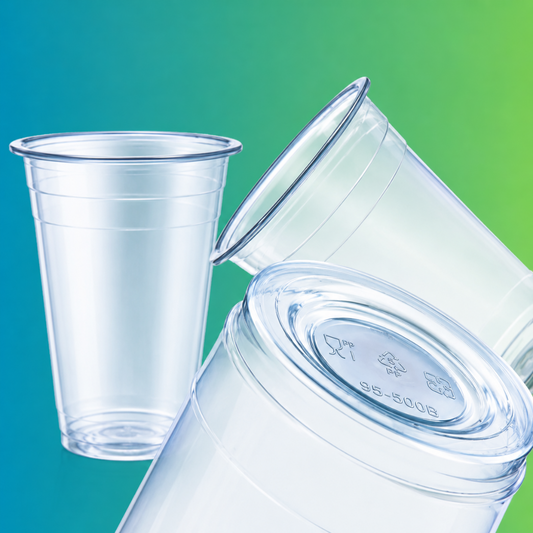 95mm 500ml Flat Plastic Cups Chubby Bubble Tea Cups 1000pcs Round Bottom Takeaway Cups Pack