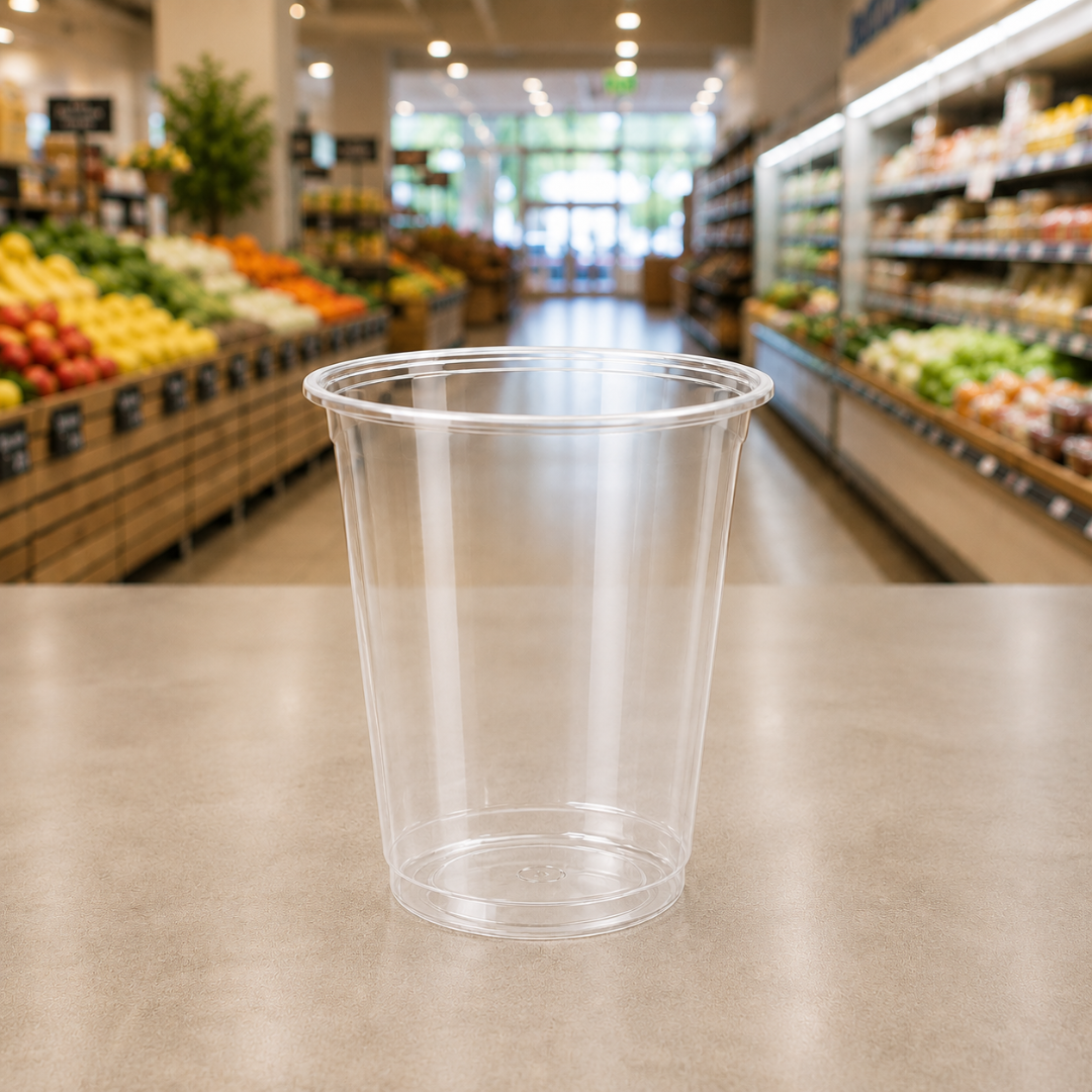 95mm 360ml Flat Plastic Cups for Bubble Tea and Smoothies (1000pcs) | Durable PP Plastic