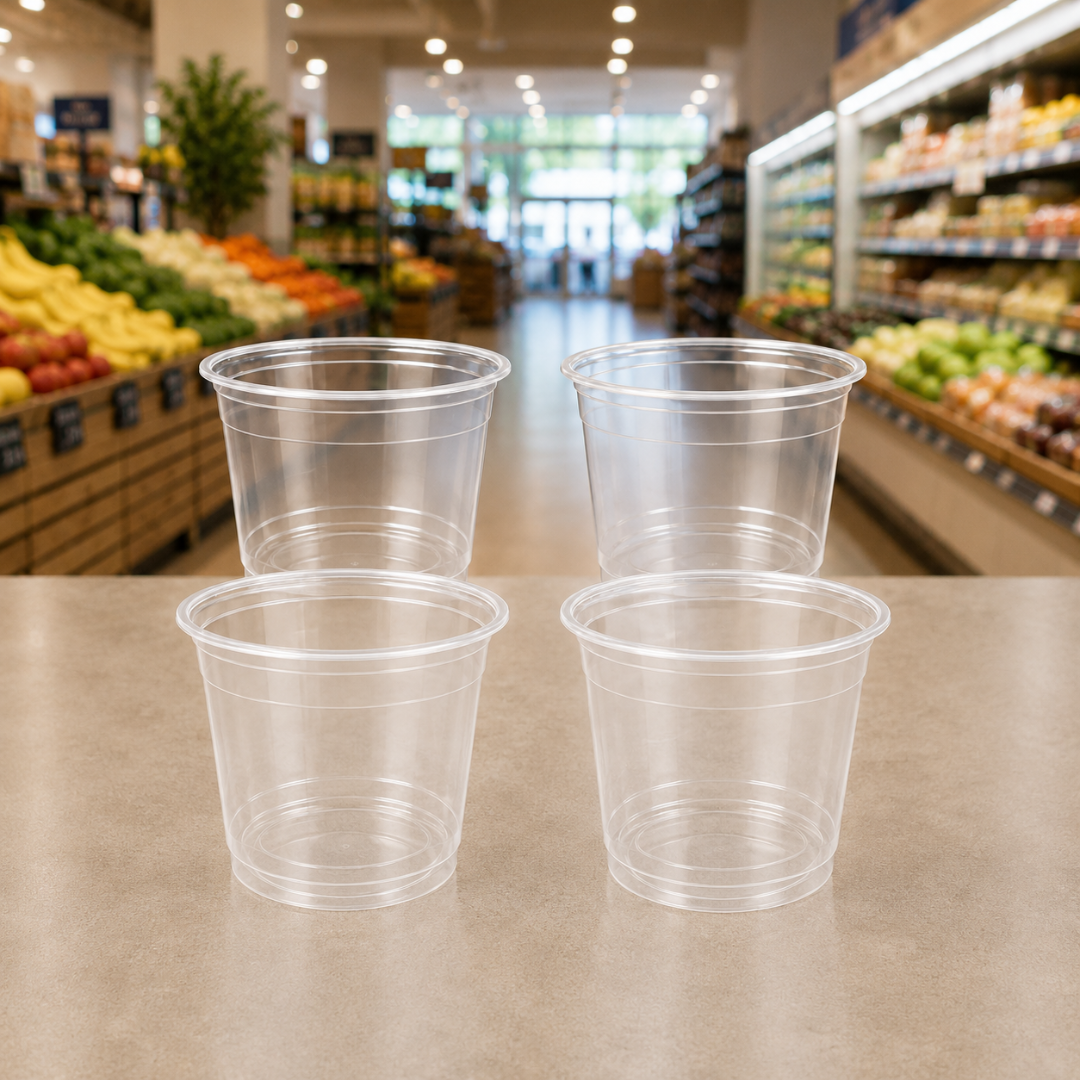 95mm 360ml Flat Plastic Cups for Bubble Tea and Smoothies (1000pcs) | Durable PP Plastic