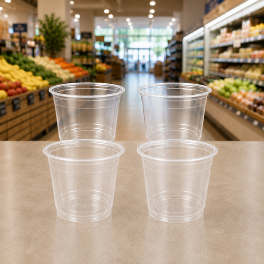 95mm 360ml Flat Plastic Cups for Bubble Tea and Smoothies (1000pcs) | Durable PP Plastic