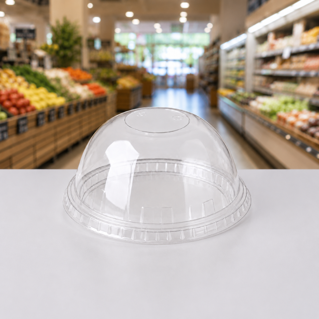 95mm Dome Lids for Bubble Tea and Smoothie Cups (1000pcs) - Designed with Straw Hole