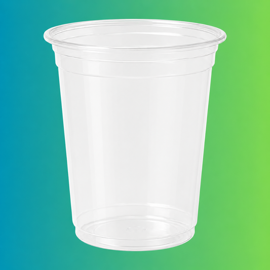 95mm 360ml Flat Plastic Cups for Bubble Tea and Smoothies (1000pcs) | Durable PP Plastic