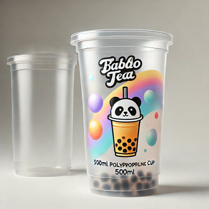 500ml Flat Cup Customised