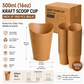 500ml/16oz Round Kraft Brown Chip/Waffle Scoop Cups 100Pcs Pack