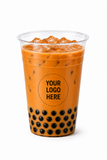 95mm 500ml Flat Plastic Cups Chubby Bubble Tea Cups 1000pcs Round Bottom Takeaway Cups Pack