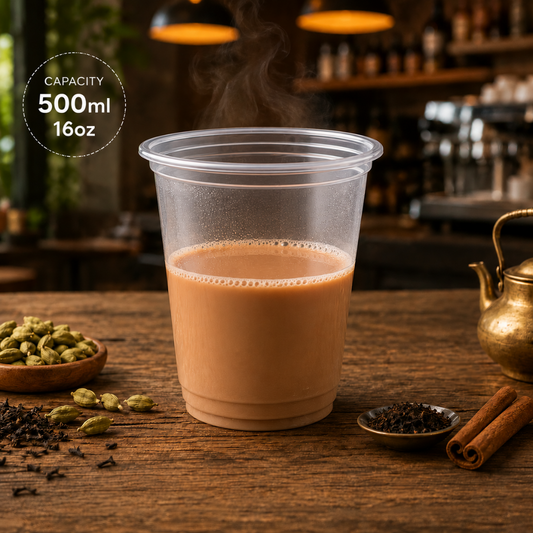 95mm 500ml U-Shape Chubby Bubble Tea Cups 1000pcs Round Bottom Cups Pack